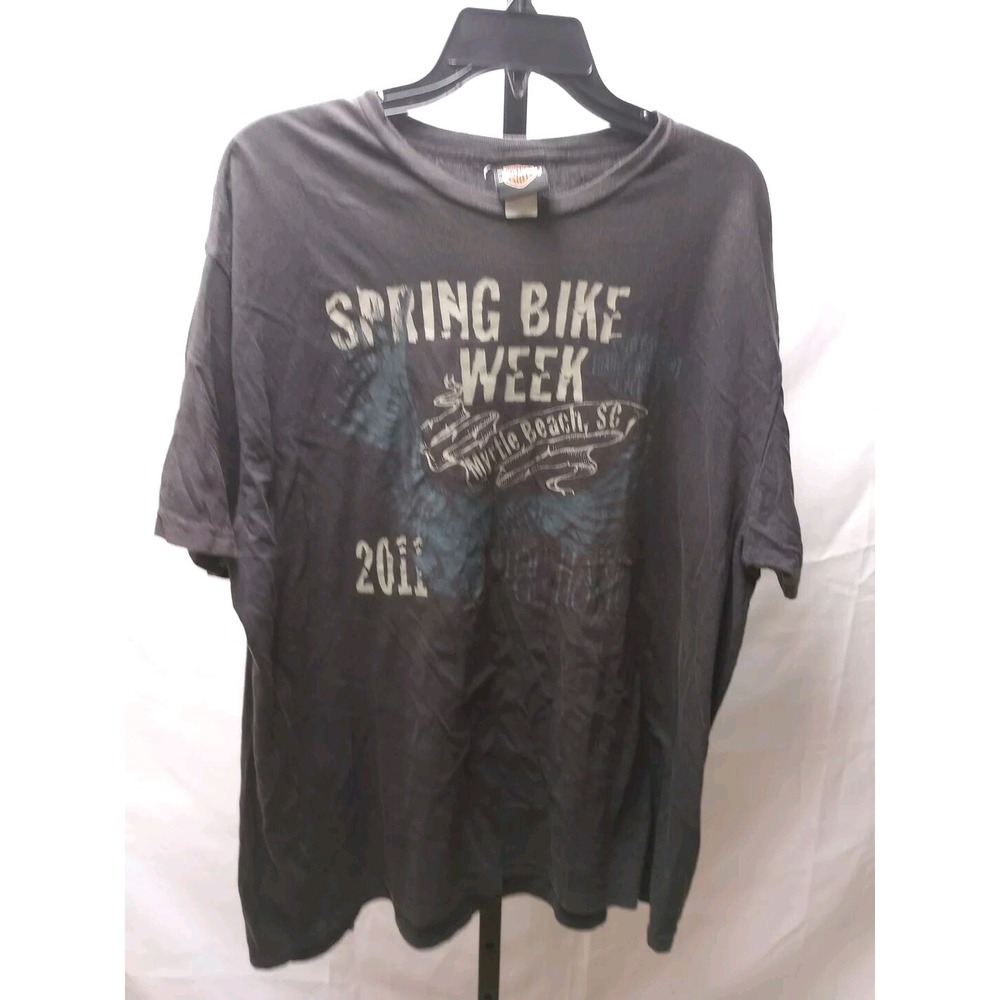 Spring Bike Week Myrtle Beach 2011 Black T-shirt Mens See Measurements